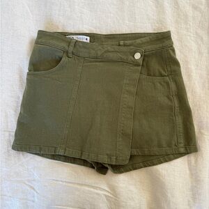 Zara Khaki Denim mini skort